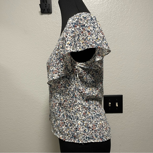 Madewell Carmelina Flutter-Sleeve Top in Blossoming Vines Size 6 - Picture 5 of 7